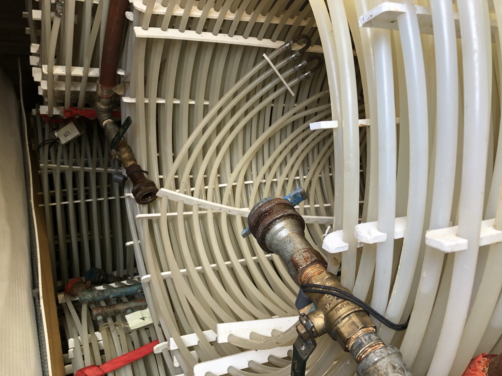 Numbered refrigeration mats and brass manifold valves