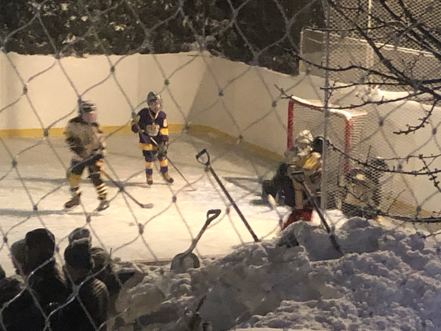 Night hockey with the lights on